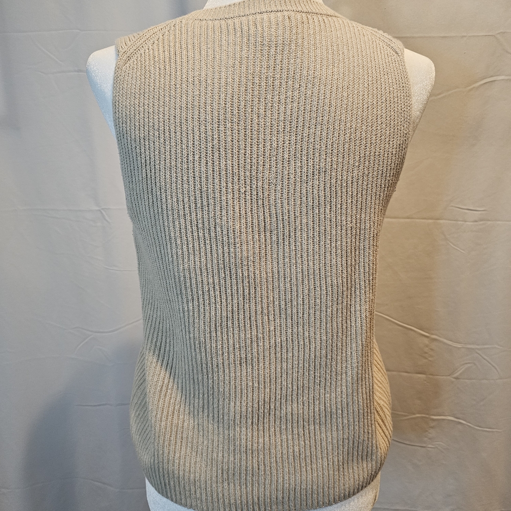 J. Crew Beige Sleeveless‎ Knit Sweater, Size Small - Picture 3 of 3